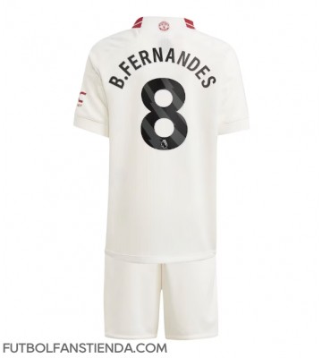 Manchester United Bruno Fernandes #8 Tercera Equipación Niños 2023-24 Manga Corta (+ Pantalones cortos)